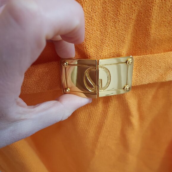 St. John Tangerine  Orange Tweed Dress - Picture 4 of 9